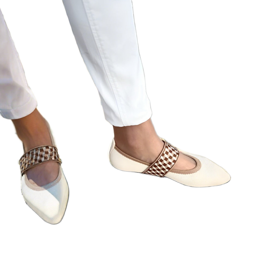 Gurseerat | Textured Knit Mary Jane Flats