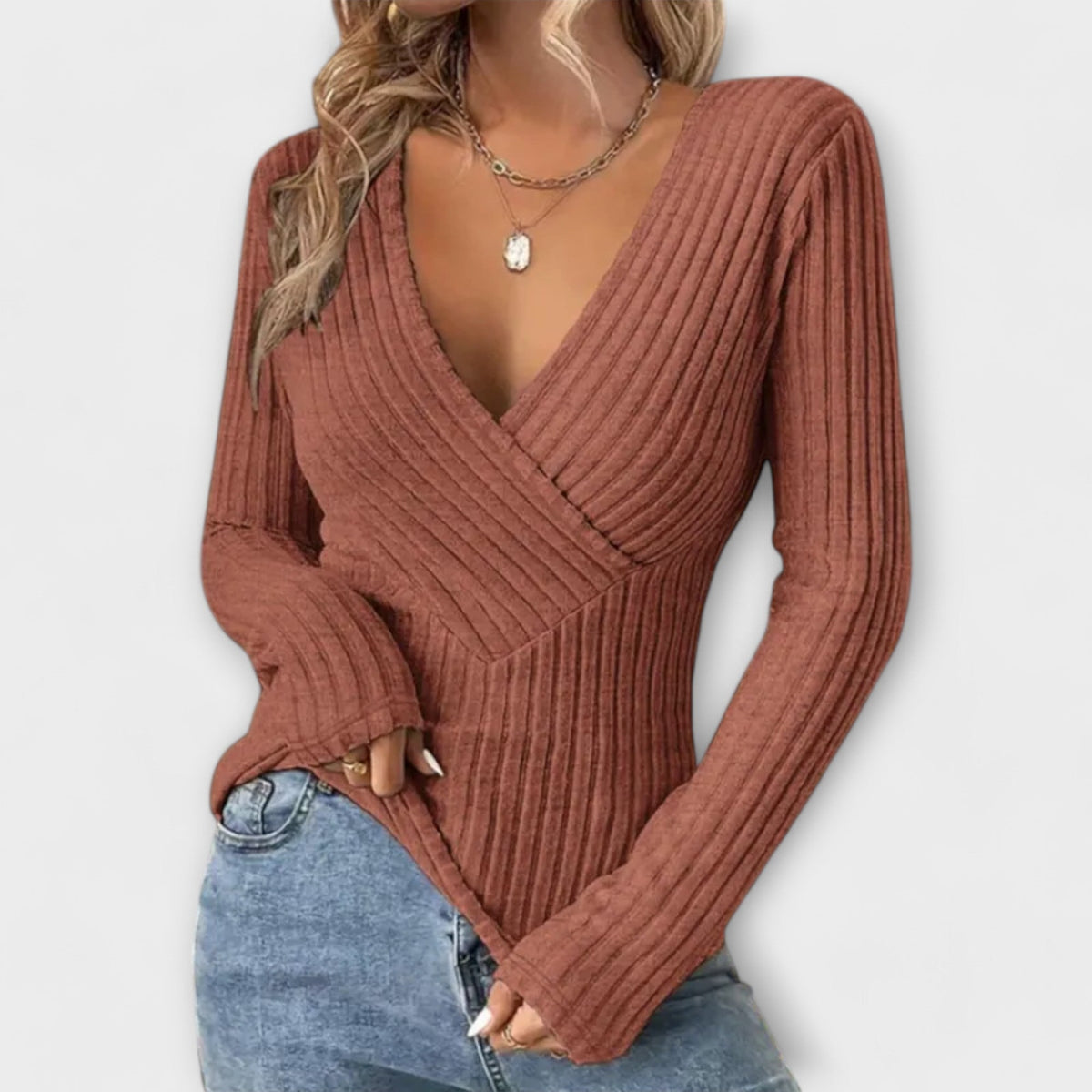 Lisamarie | Ribbed Wrap Jumper