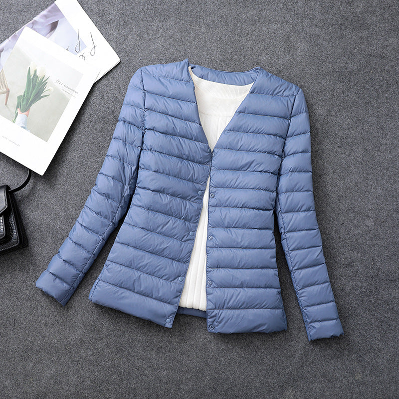 Rosamund | Lightweight Round-Neck Padded Jacket in Beige