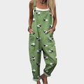 PRINTED ADJUSTABLE-STRAP DUNGAREES