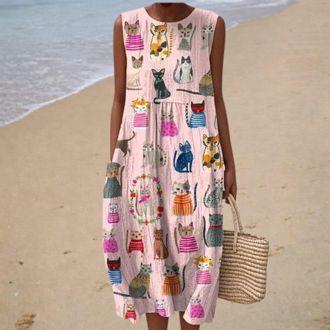 PRINTED FLOWING DRESS