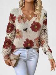 Raizel | Floral Open-Knit Jumper