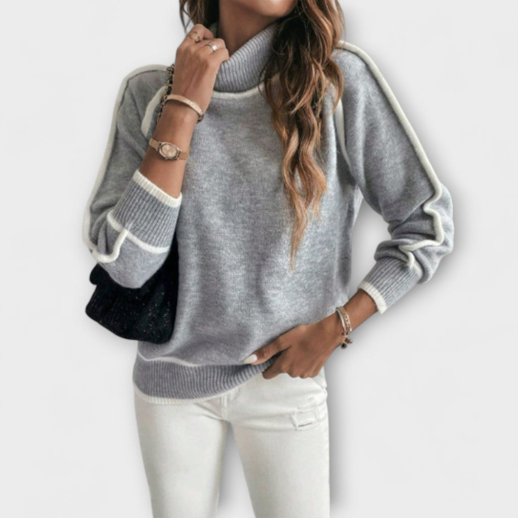 AURORA | COLLARED ROLL-NECK JUMPER