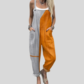 FLOWING ADJUSTABLE-STRAP CROPPED DUNGAREES
