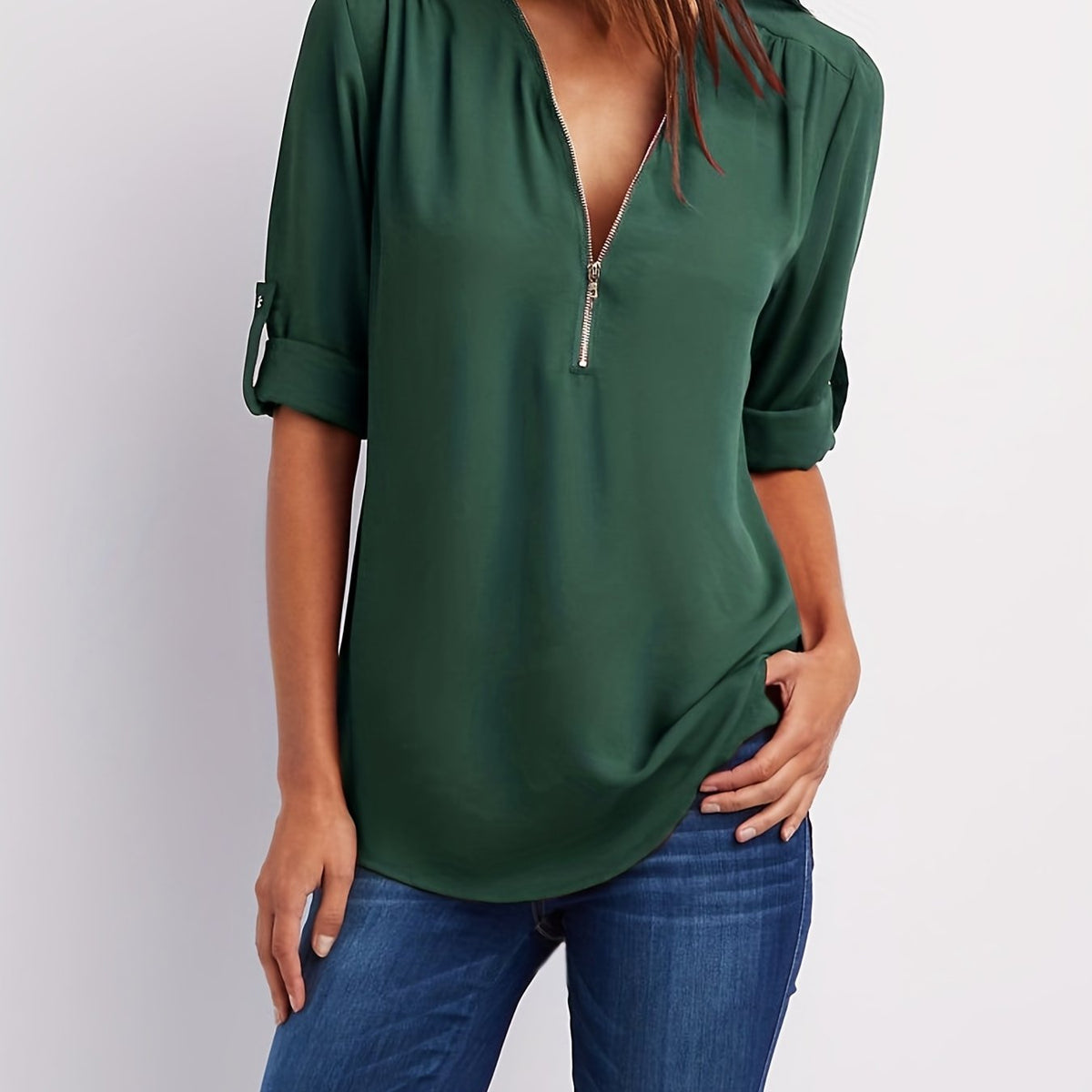 Everlena | Zip-Neck Blouse