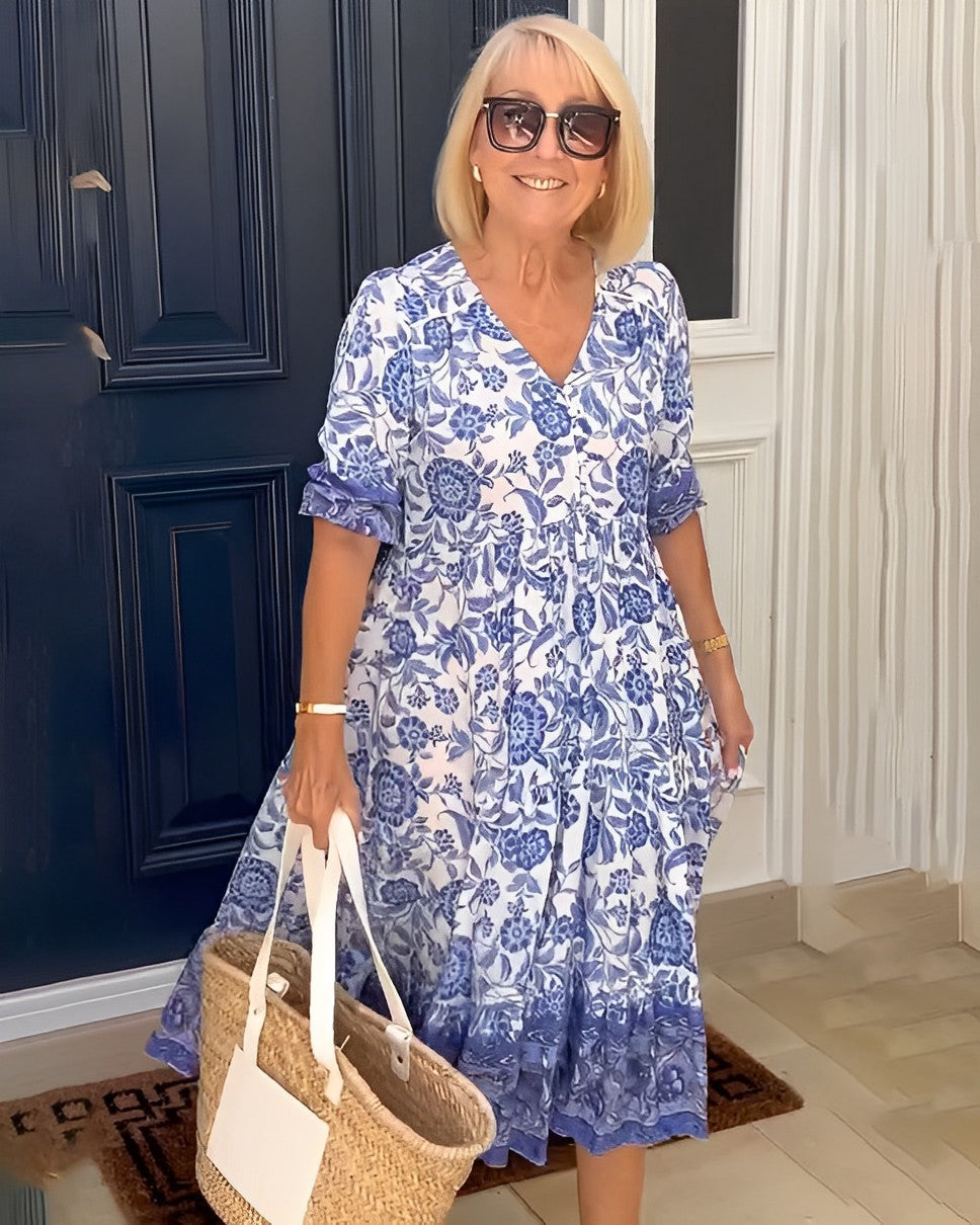 KEISHA | V-NECK FLORAL DRESS