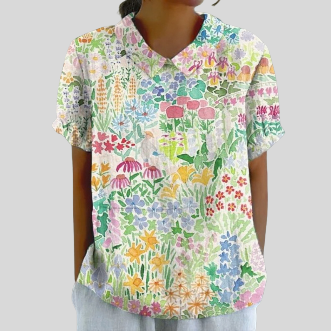 BLOEMIGE | FLORAL COLLARED TOP