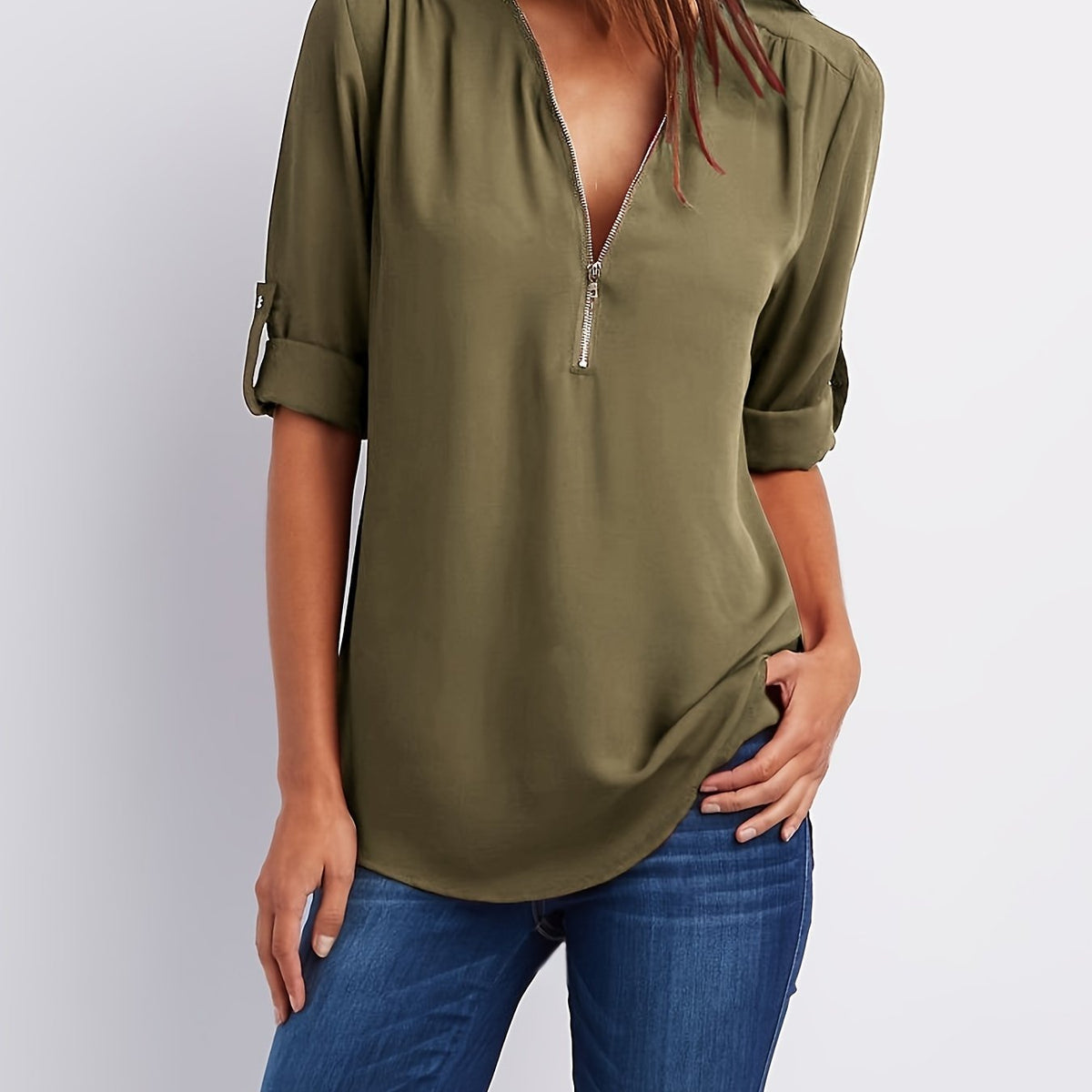 Everlena | Zip-Neck Blouse