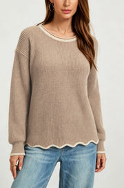 Lashawnda | Contrast Scallop-Hem Jumper