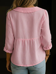 Mayola | Rounded-Collar Button Shirt