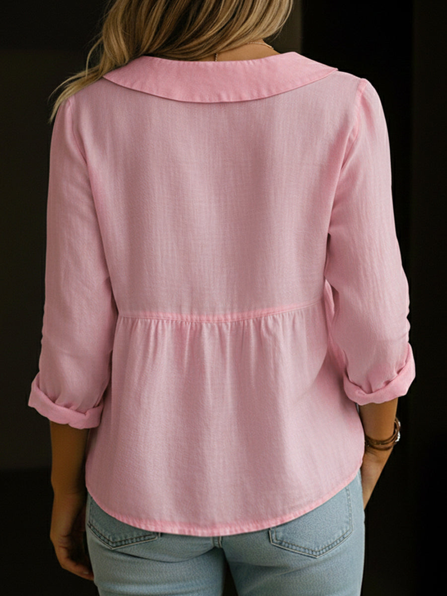 Mayola | Rounded-Collar Button Shirt