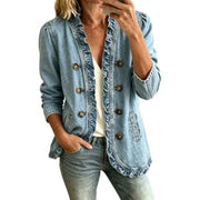Raeann | Double-Breasted Denim Jacket