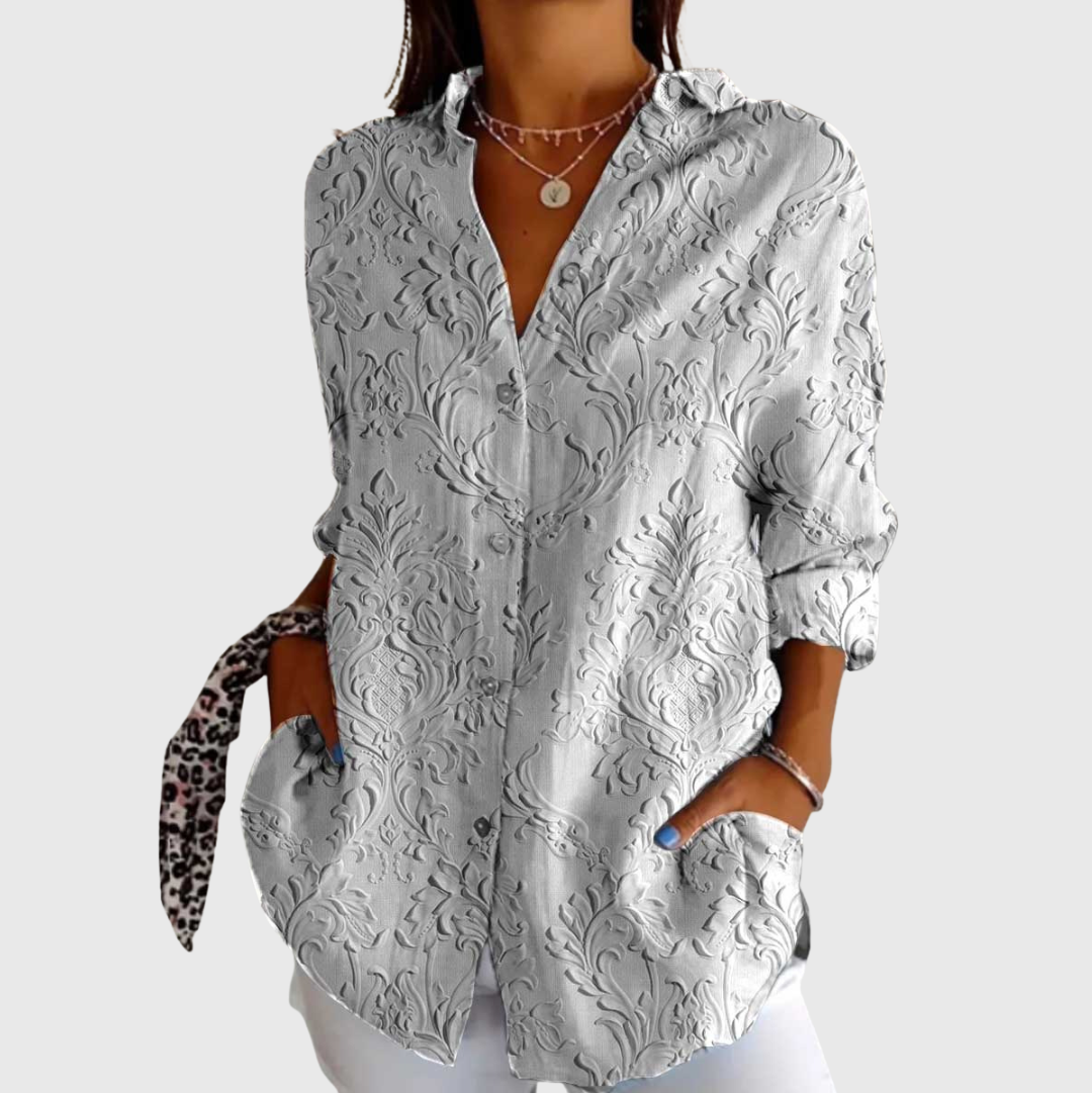 PRINTED FLOWING BLOUSE