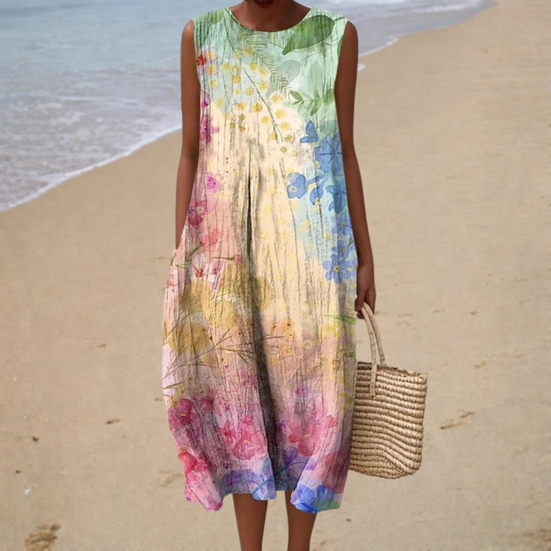 PRINTED FLOWING DRESS