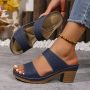 Zaneta | Cut-Out Block-Heel Sandals