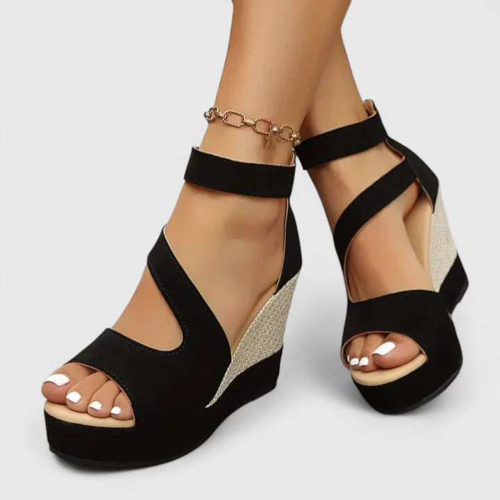 AUBREY | SUEDE WEDGE SANDALS