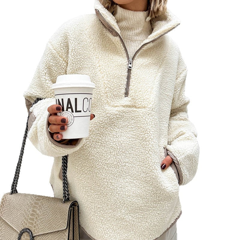 Briseida | Textured Half-Zip Sweatshirt