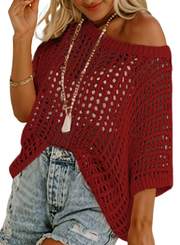 Marquitta | Wide-Neck Open-Knit Jumper