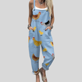 FLOWING ADJUSTABLE-STRAP CROPPED DUNGAREES
