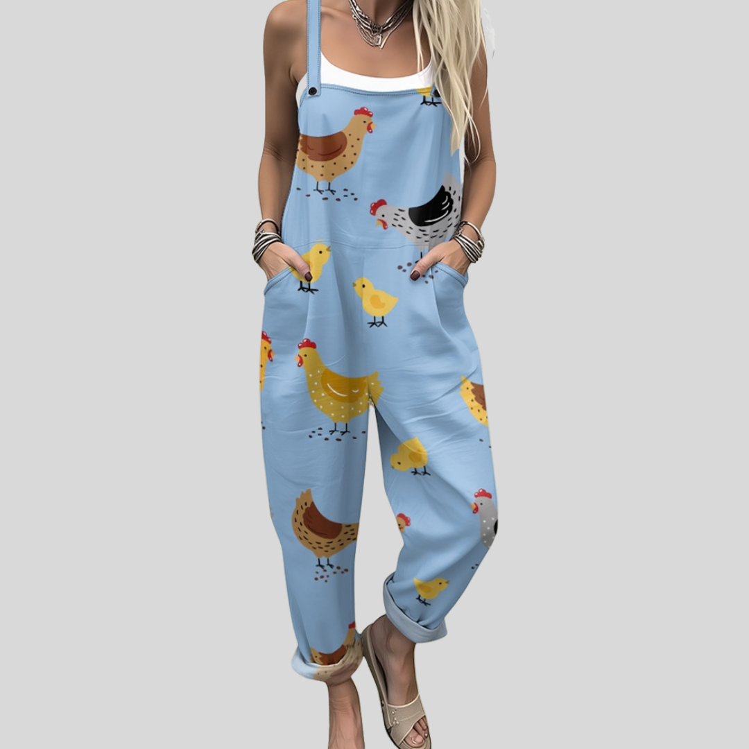 FLOWING ADJUSTABLE-STRAP CROPPED DUNGAREES