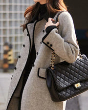 Zula | Contrast-Trim Round-Neck Coat