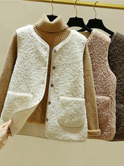 Tinatin | Warm Sleeveless Layering Gilet in White