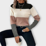 Elina | Grey-Black Jumper With Colour-Block