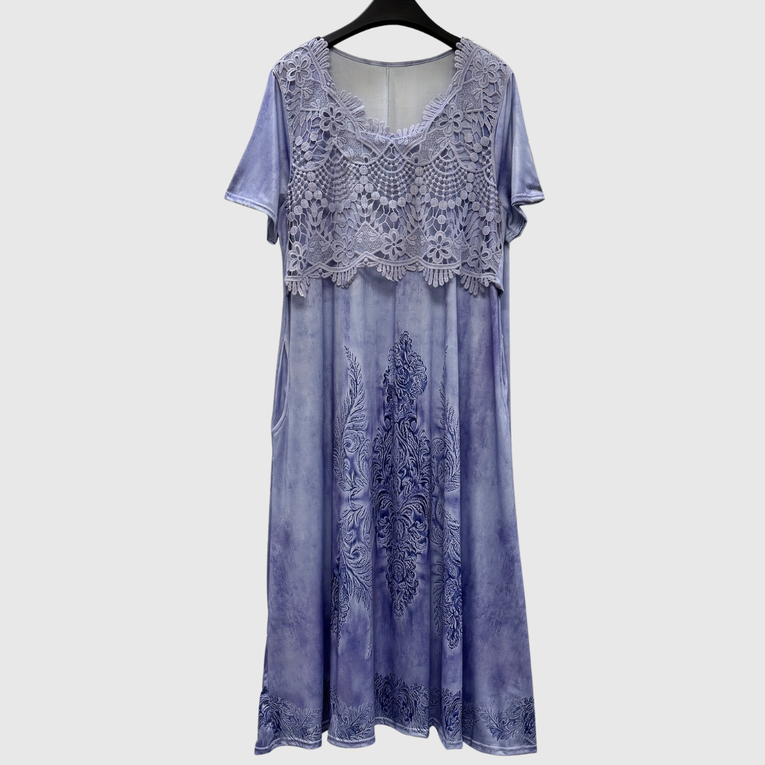 Indigo | Elegant Midi Flower Dress