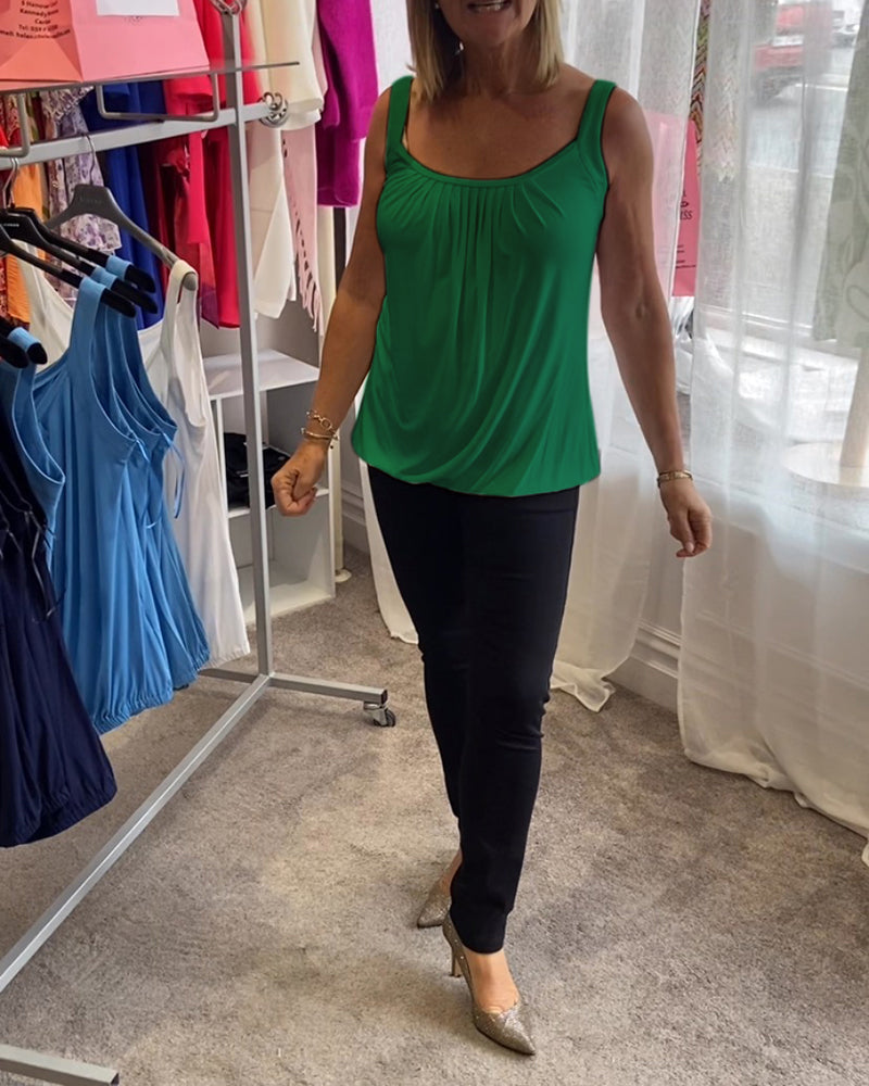 Deangela | Gathered Scoop-Neck Top