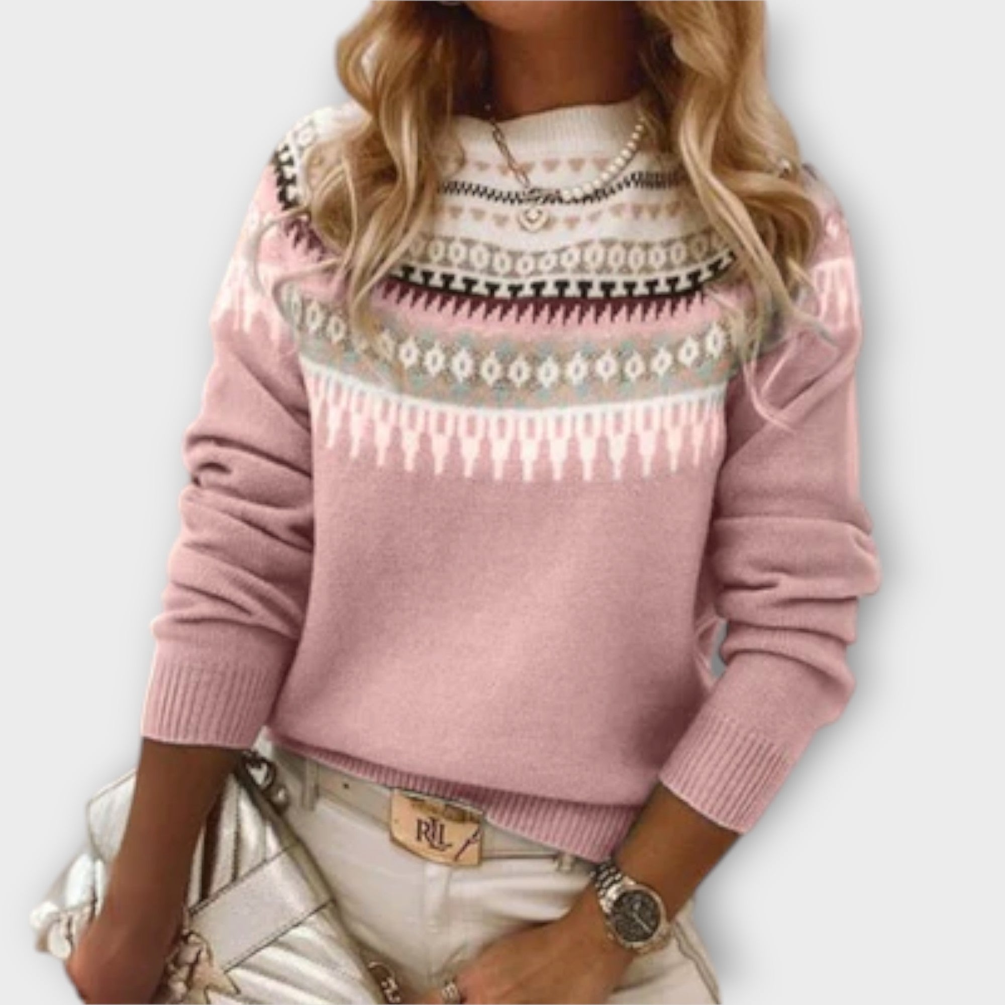 Lena | Grey And Comfortable Daily Jumper With Norwegian Pattern