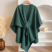 Mairwen | Oversized Windproof Poncho Cape Coat in Dark Green