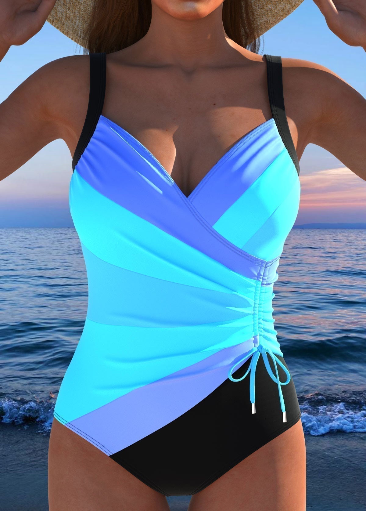 Luxurious Swimsuit With Colourful Print