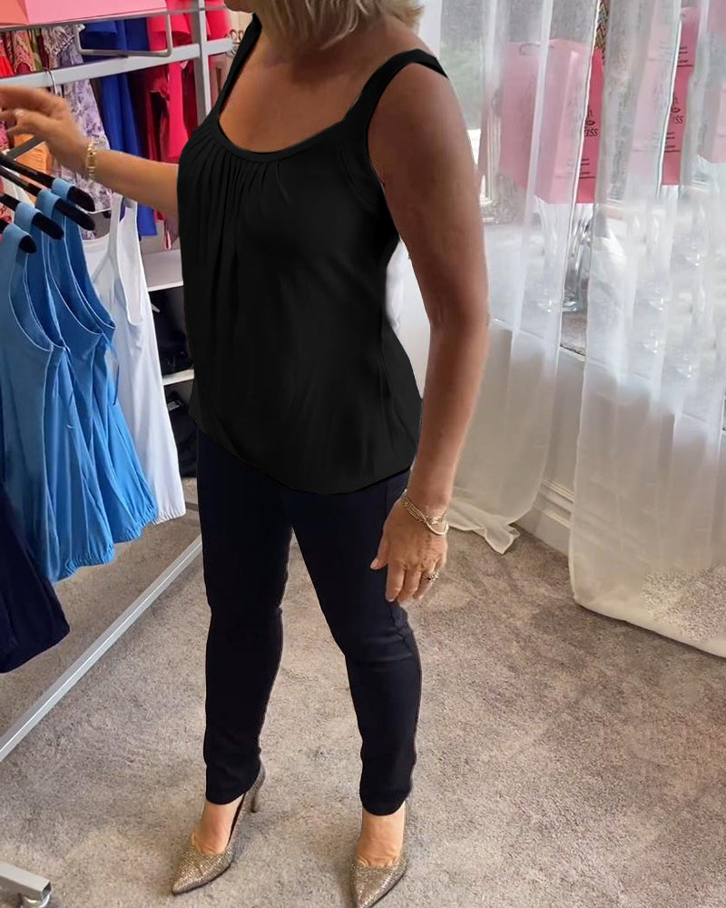 Deangela | Gathered Scoop-Neck Top