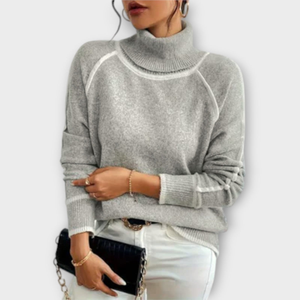 AURORA | COLLARED ROLL-NECK JUMPER