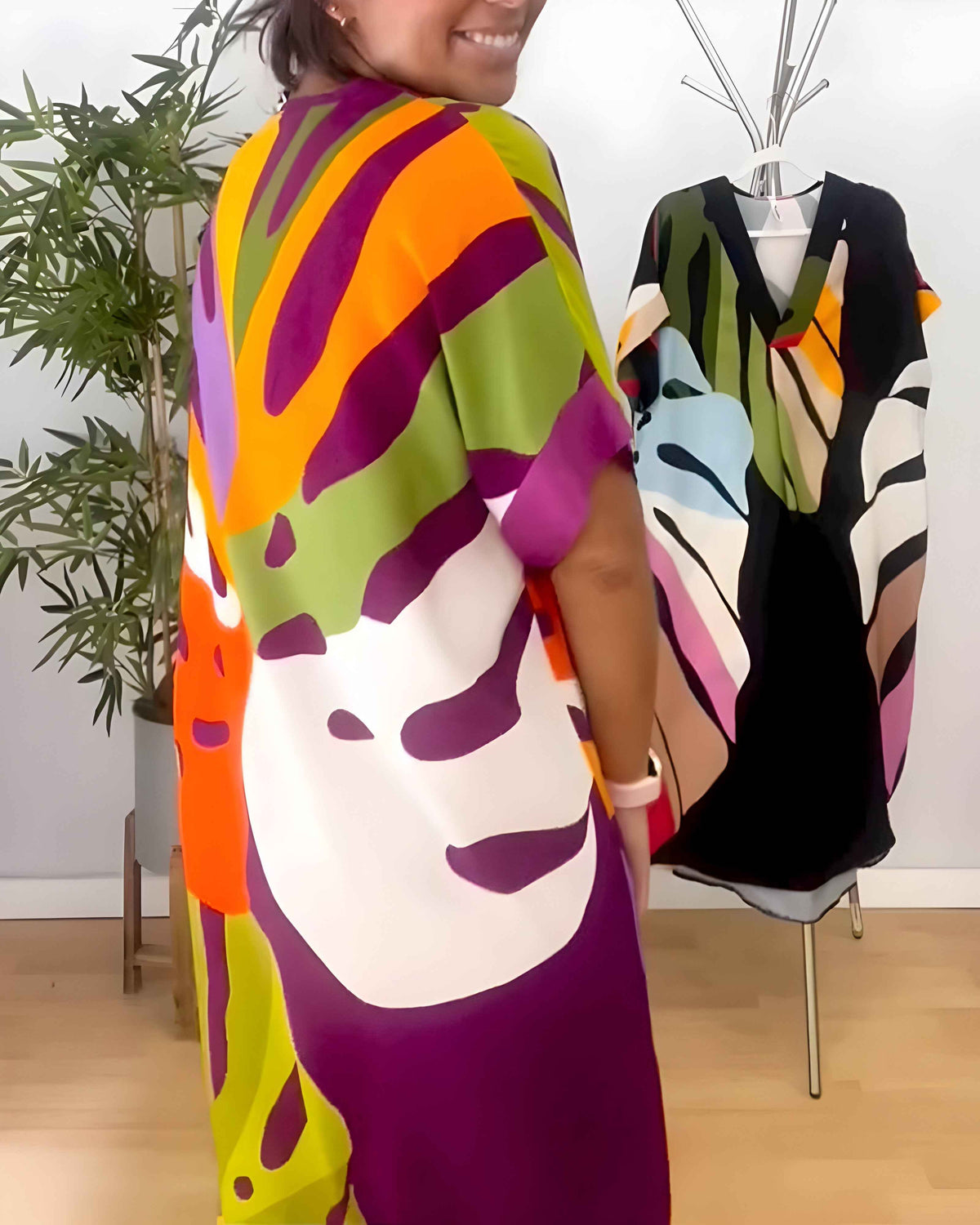 RIANNA | PRINTED SHORT-SLEEVE DRESS