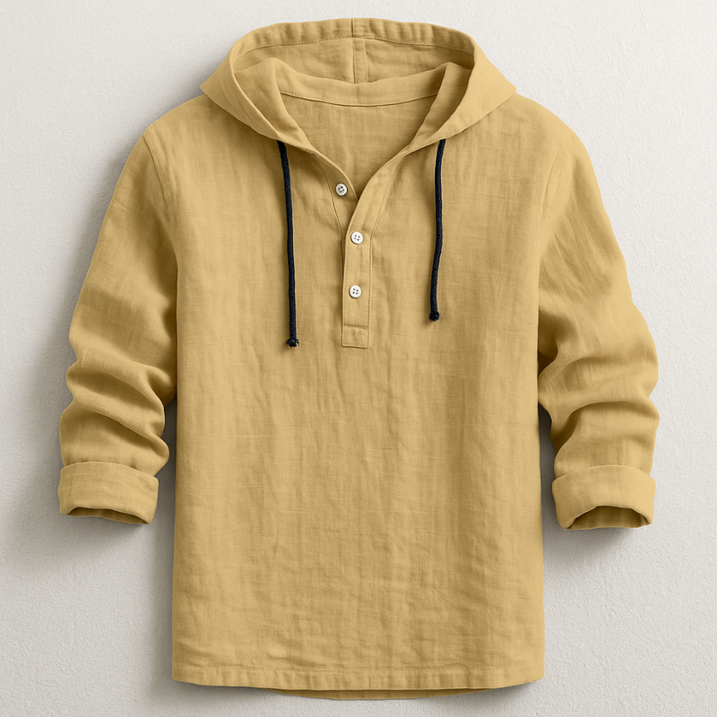 Sebrina | Button-Neck Textured Hoodie