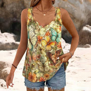 Sallye | Floral Scoop-Neck Top