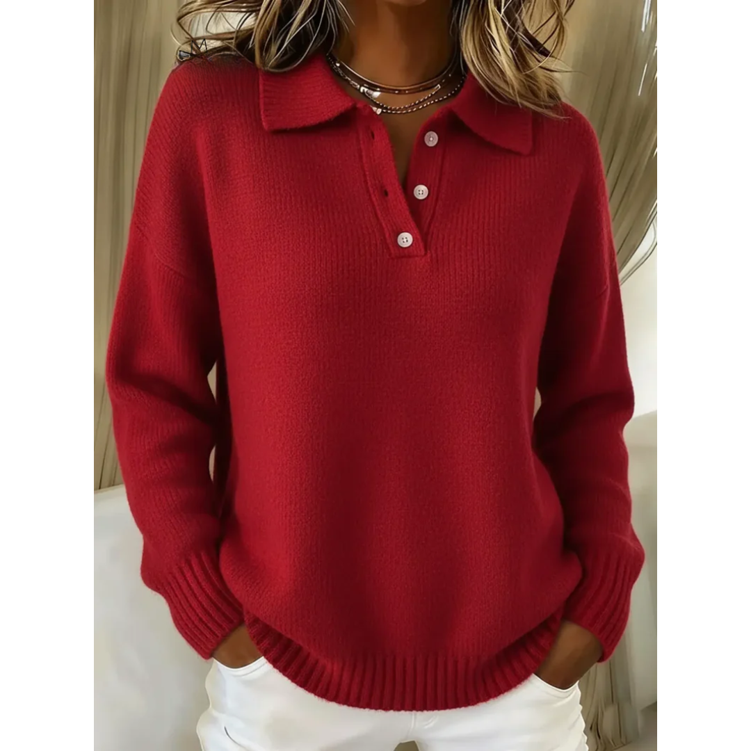 Rheanna | Collared Button-Neck Jumper