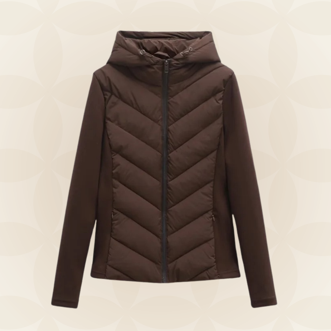 Treva | Chevron-Quilted Hooded Jacket