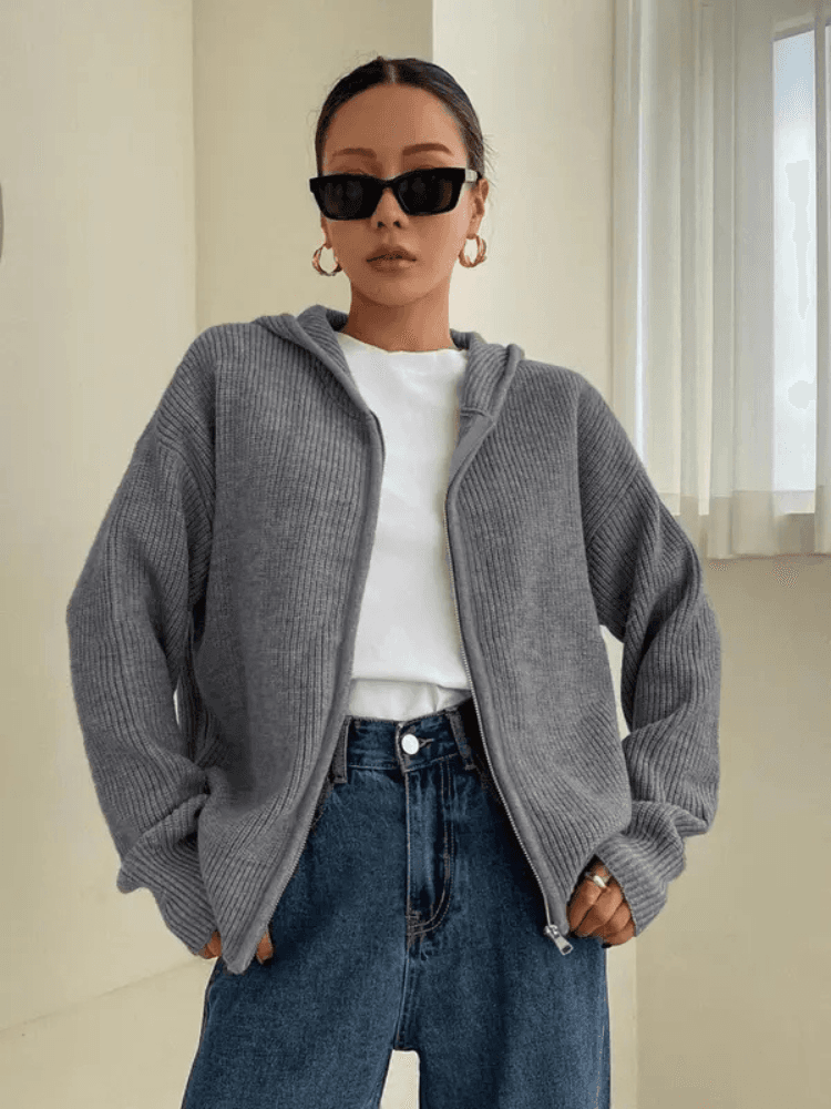Santina | Hooded Zip Cardigan