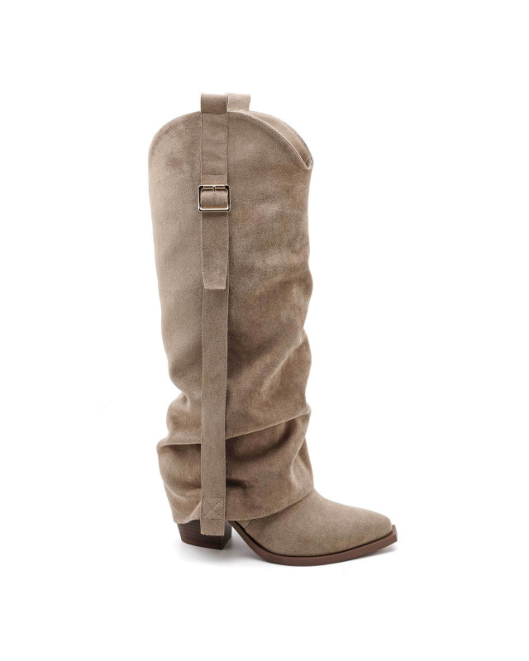Laurentia high suedine boots in khaki