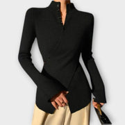 Michiko | Elegant Black Slim-Fit Jumper