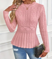 Lyndi | Cable-Knit Peplum Jumper