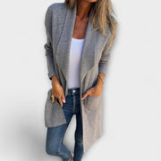 Eliane | Elegant Long Cardigan Grey
