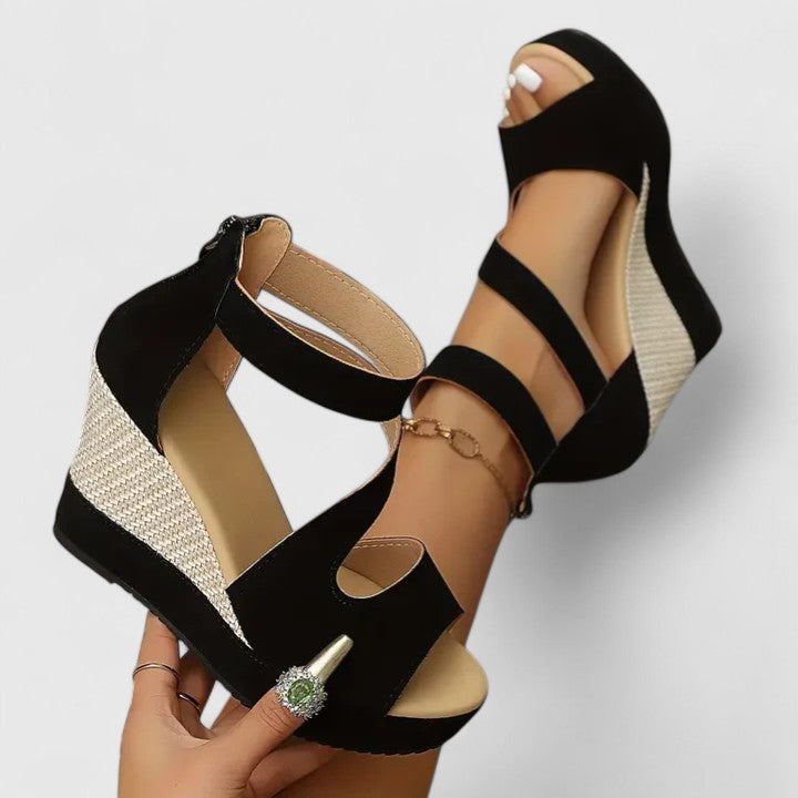 AUBREY | SUEDE WEDGE SANDALS