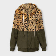 Lea | Fleece Hoodie With Leopard Design