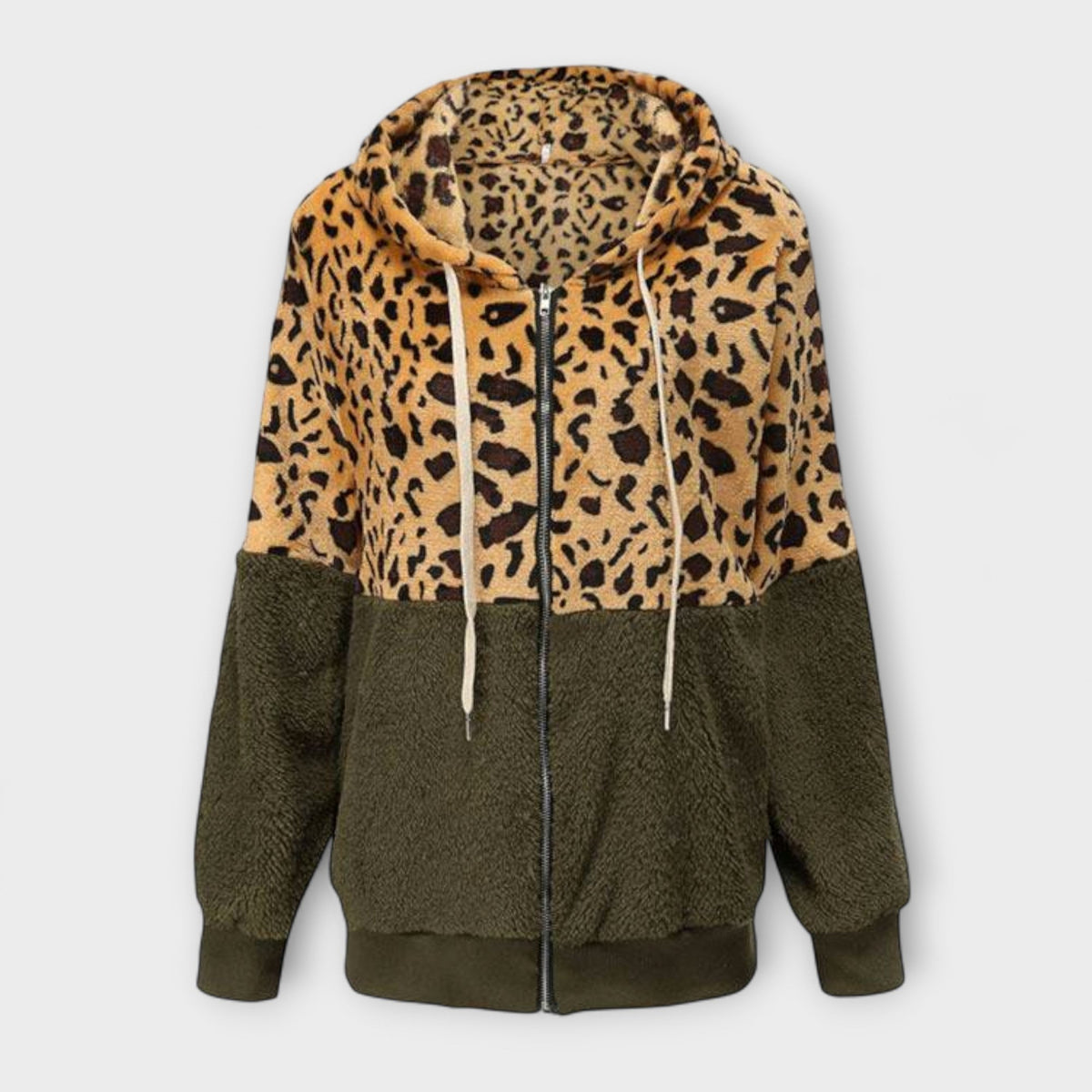 Lea | Fleece Hoodie With Leopard Design