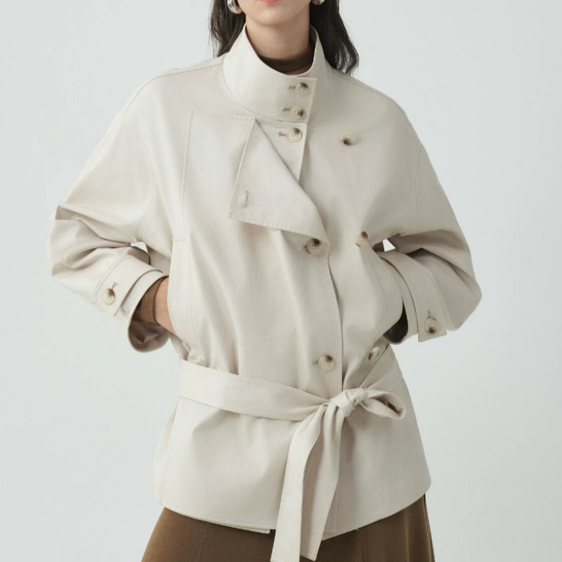 Yareli | Belted Stand-Collar Jacket