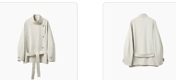 Yareli | Belted Stand-Collar Jacket