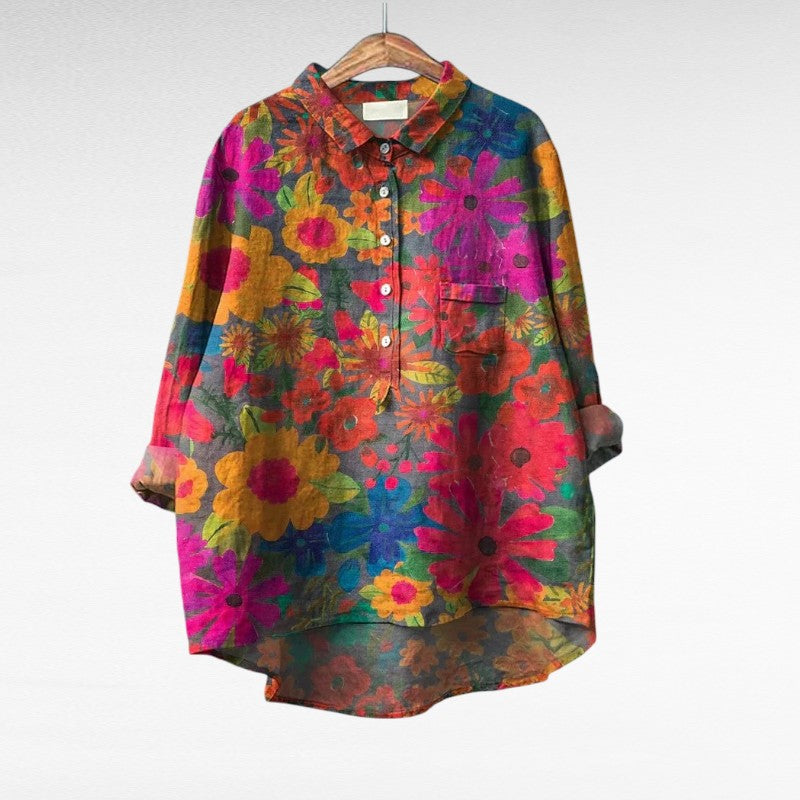 ÉMILIE | PRINTED LONG-SLEEVE BLOUSE